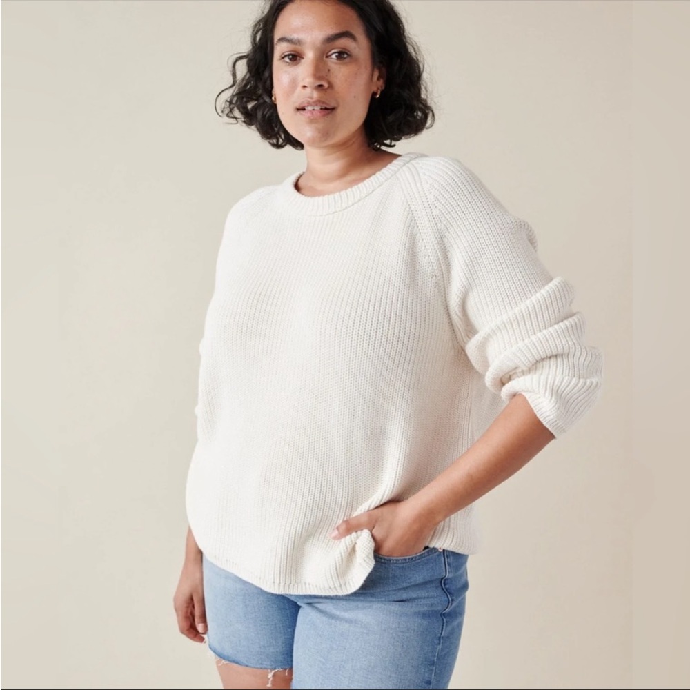White Jenni Kayne cotton fisherman sweater - Picture 2 of 6